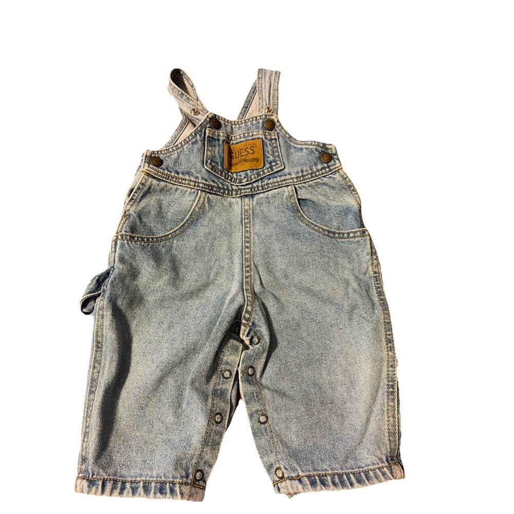 Vintage 80s-90s BABY GUESS Denim Overalls 9M Blue Jean USA Triangle Logo